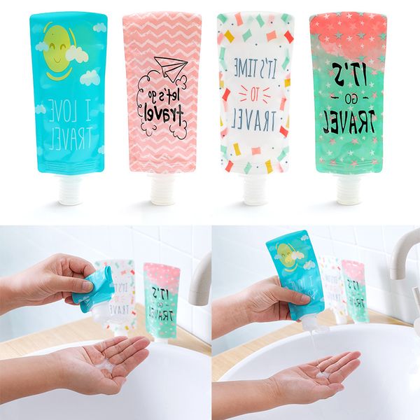 

100ml travel hand sanitizer cosmetic filling pvc bag portable packing bags shampoo packaging bottle