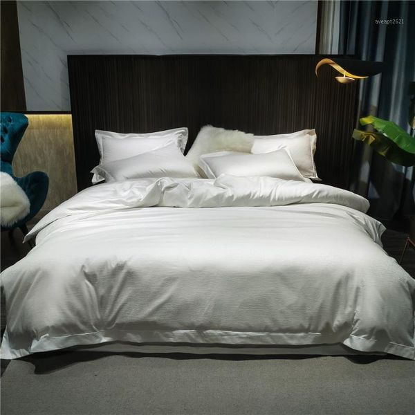 

4 piece vintage crack jacquard pattern quilt covers sets white color bedding sheets  king size bed linen home egypt cotton1