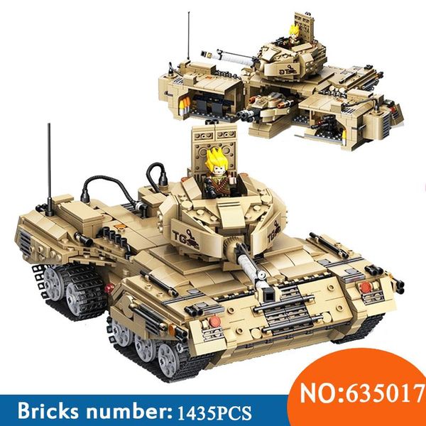 

aiboully 635017 new 1435pcs military series base transformation tank weapon building block brick diy toys for children wmtzpf rimmer