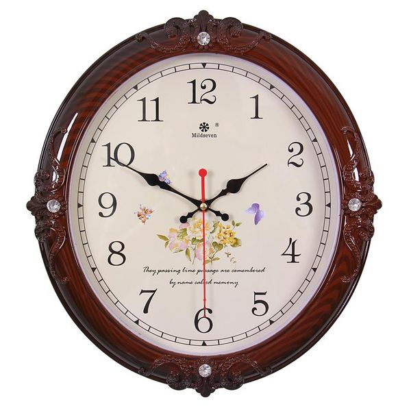 

wall clocks quiet clock living room european pastoral art creative decoration quartz modern household 3d sticker