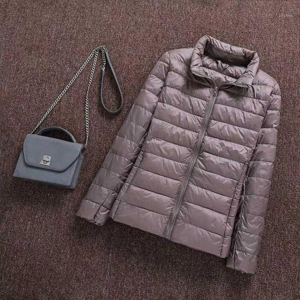 

lightweight down jacket female short paragraph 2019 winter slim slimming collar hooded large size coat solid color woman jacket1, Black