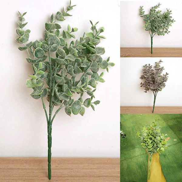 

easy to preserve green plant artificial leaves imitation eucalyptus leaves home decoration wedding party decoration1