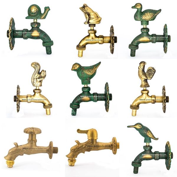 

bathroom sink faucets outdoor garden courtyard faucet animal shape spray gun watering flowers brass tap mop/garden pool decoration