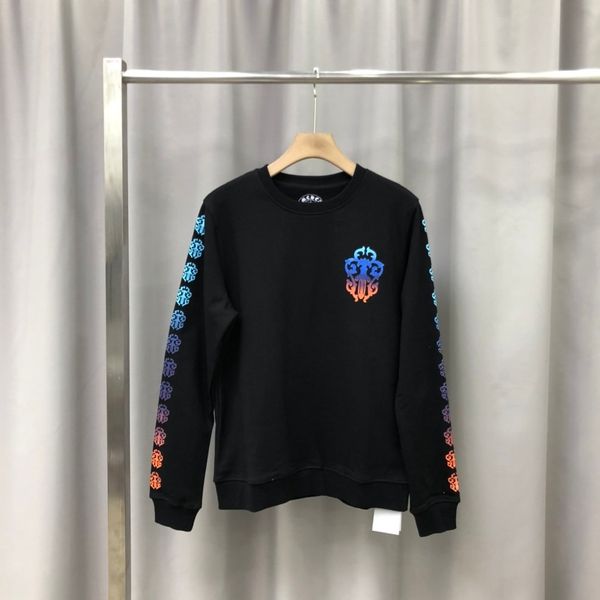 

sweater fashion men's autumn winter round neck knitted couple terry fabric high density embroidery s-xxl birthday gift gh, Black