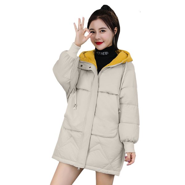 

winter coat female 2019 women's hooded jacket long parka autumn bread service loose warm cotton down jackets
