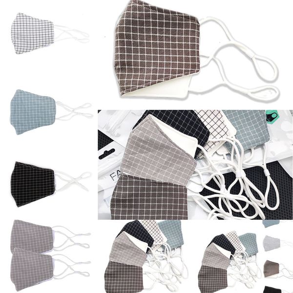 

designer face masks cotton lattice washable dustproof breathable insertable filters anti-smog mask custom pattern 1 n2op2