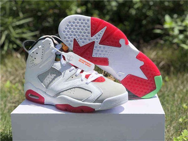

2021 authentic 6 hare neutral grey white true red black bugs bunny 6s men women athletic shoes trainers sneakers ct8529-062 with box, White;red