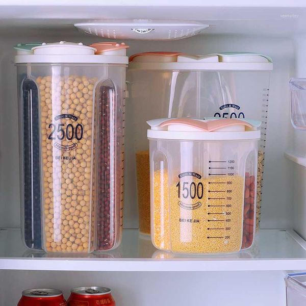 

storage bottles & jars kitchen tank sealed box compartment transparent plastic1