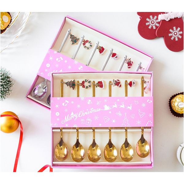 

christmas ornaments stainless decorations party spoon table for home navidad xmas gift new year 2021
