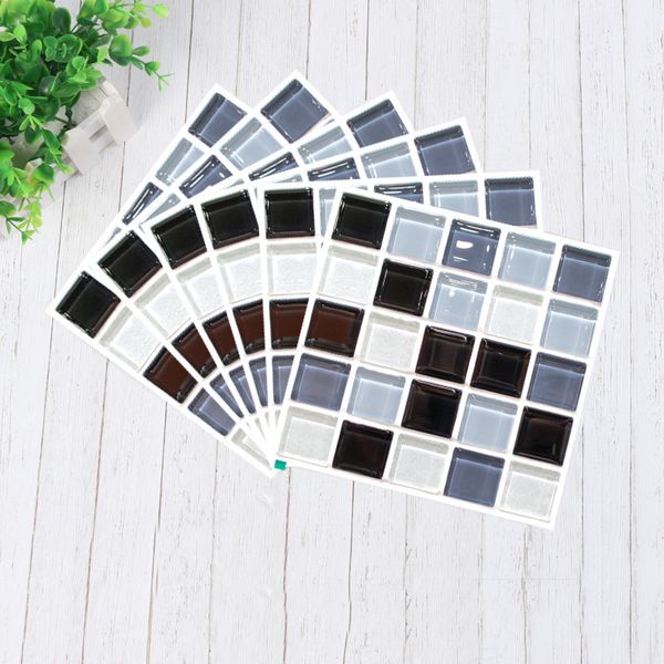 6PCS Premium Mosaik Selbstklebende Tapetenaufkleber DIY Wasserdichte Keramikfliesen Aufkleber Wohnkultur Küche Toilette Wandpapier