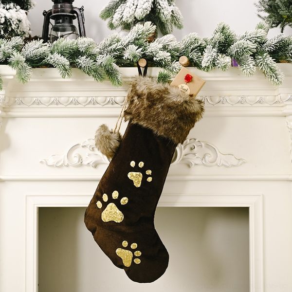 

xgted make decorations sequins dog claw pendant christmas socks pet tree pendant atmosphere do not howe christmas socks gift bag qxpdu