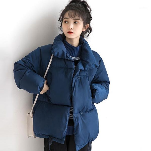

2020 winter new women's coat cotton jacket thick cotton korean loose coat short jacket women1, Black
