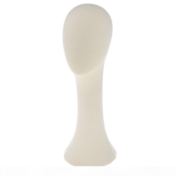 

21inch canvas block wigs making mannequin head hat caps mask display model, White