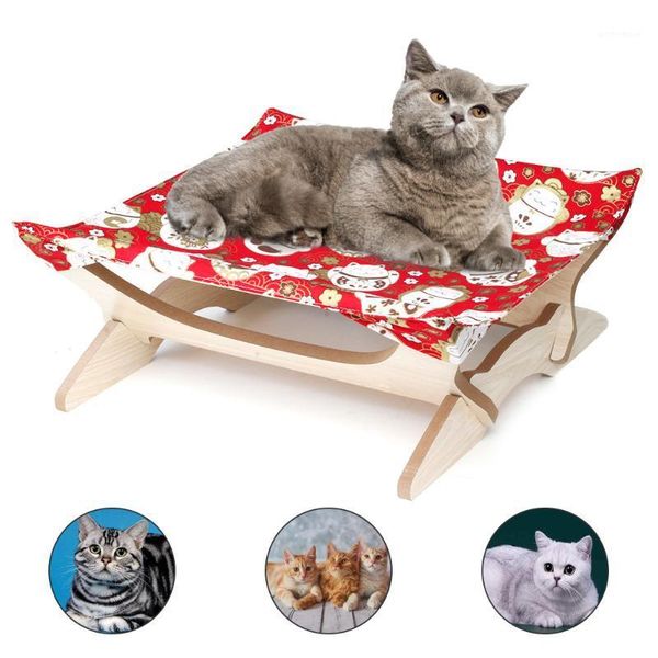 

cat beds & furniture pawaca six colors hefeng series multicolor wooden easy to carry detachable pet nest hammock moisture-proof water uptake