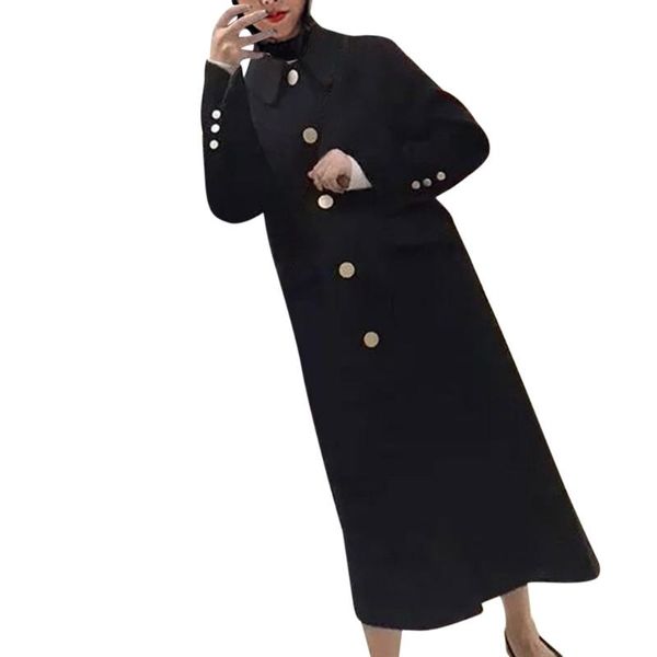 

2020 women jacket womens winter jacket womens winter lapel wool coat long sleeve overcoat outwear #40%, Black;brown
