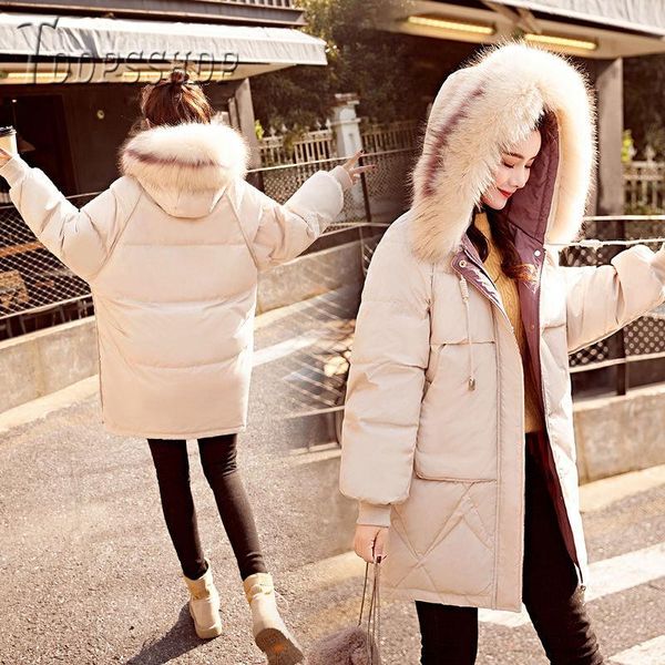 

2020 bread style winter thick women parkas loose female coat parka, Black