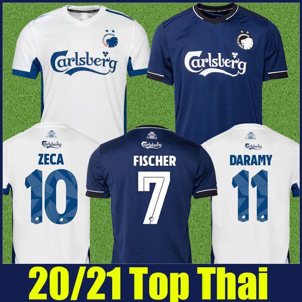 

20 21 danish copenhagen fischer soccer jersey away deep blue sigurdsson zeca n'doye skov soccer uniform copenhagen football jersey 2020, Black;yellow