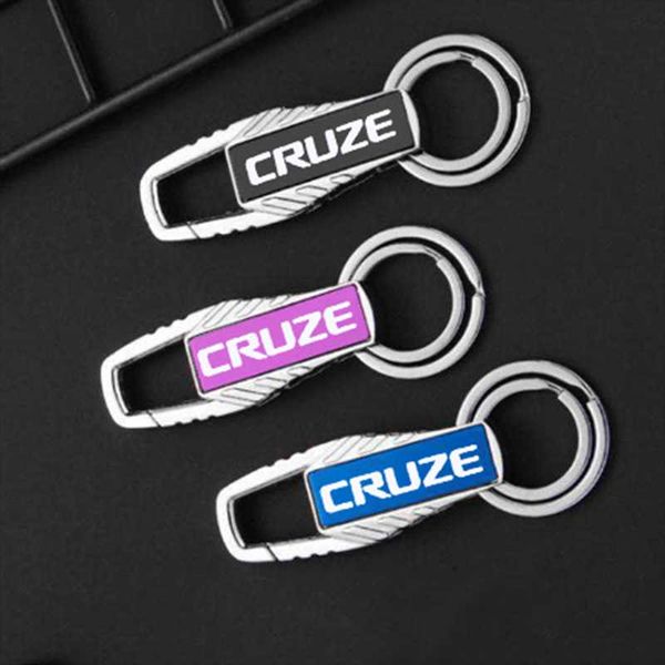 

car keychain laser engraved metal key ring keychain key management ring car logo buckle waist for chevrolet cruze 2020, Silver