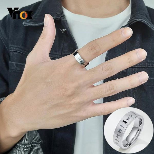

vnox retro men's odin norse viking amulet rune rings stainless steel wedding bands finger gifts jewelry, Golden;silver