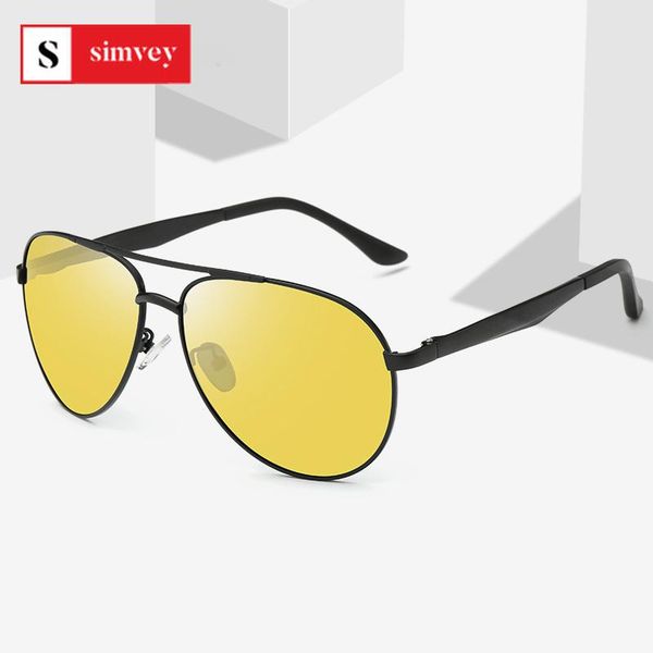 

sunglasses simvey classic retro polarized night driving glasses for women men oversized anti glare vision pilot u400, White;black