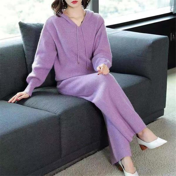 

2020 deep v-neck long sleeve sweatshirt pants women's sets1, Gray