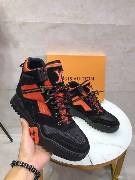 

2020 zapatillas deporte lujo orange mesh high non-slip sole design trainers outdoor jogging walking luxury brands sneakers#1f, Black