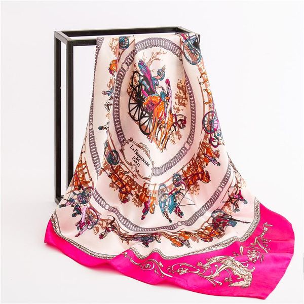 

scarves 2021 silk scarf square lady hair shawl head band neckerchief female bag for women hijabs foulard summer, Blue;gray