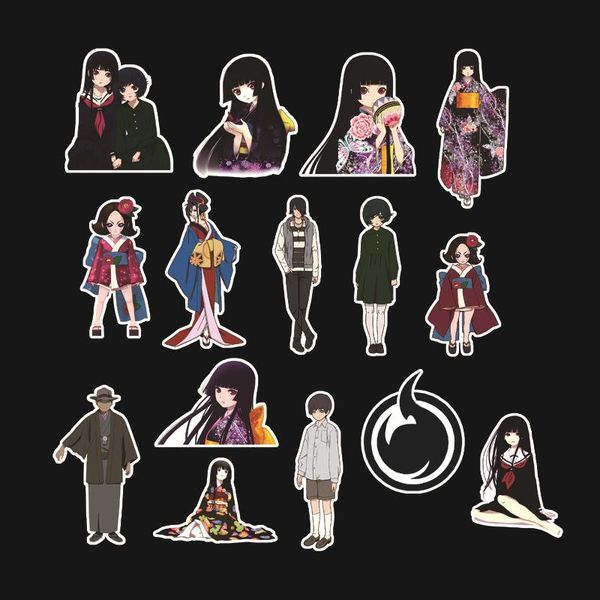 

15шт японские аду девушка ноутбук холодильник скейтборд тележки троллейбус кейс рюкзак столы книги из пвх водонепроницаемый автомобиль накле