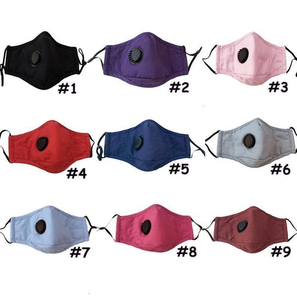 

washable colors proof mask reusable dust solid cotton face masks with breathing valve cca12351 200pcs