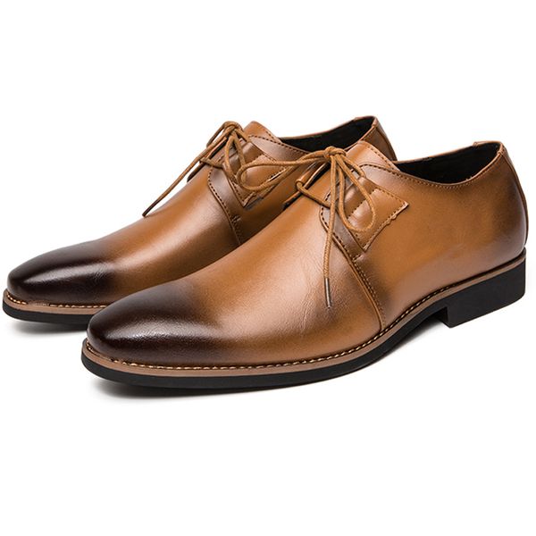 

formal shoes man brand shoes man leather men business dress men's wedding formal casual flats for male, Black