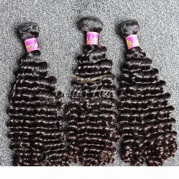 

bella hair 8a unprocessed natural brazilian full cuticle hair grade deep wave 8~30inch brazilian hair bundles deep wave ing, Black