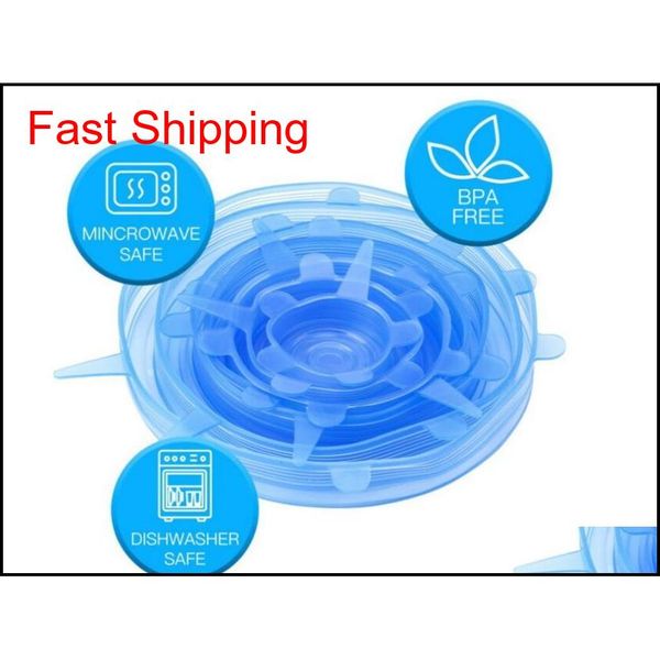 

6pcs sile stretch lids reusable airtight food storage covers durable to keep food fresh safe qylybs garden2010