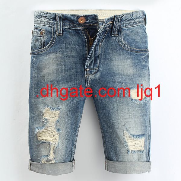 

2020 new men's denim shorts, Blue