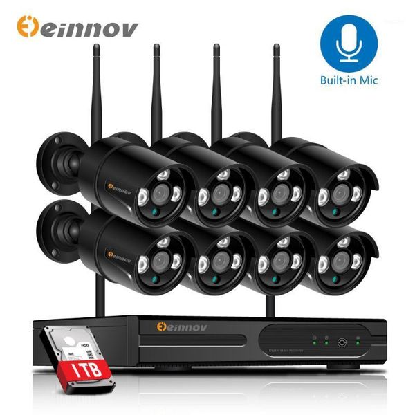 

einnov 1080p outdoor ip camera wifi 8ch cctv set wireless security camera video surveillance 8ch wifi nvr kit remote control hd1