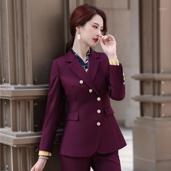 

fashion blazer women jacket sets long sleeve elegant ladies work costumes female office uniform styles1, White;black