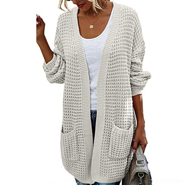 

p6o2t new pocket 2020 knitted long cardigan pocket solid new winter 2020 knitted long cardigan winter solid coat sweatersweater sweater coat, White;black
