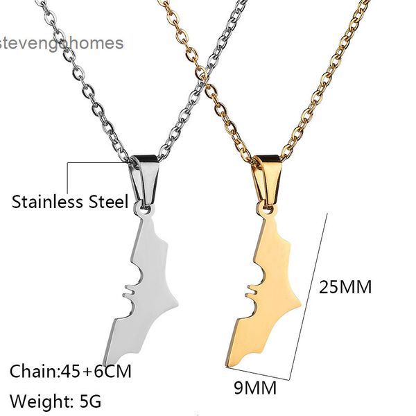 

necklace selling creative versatile polished superhero batman stainless steel animal pendant, Silver