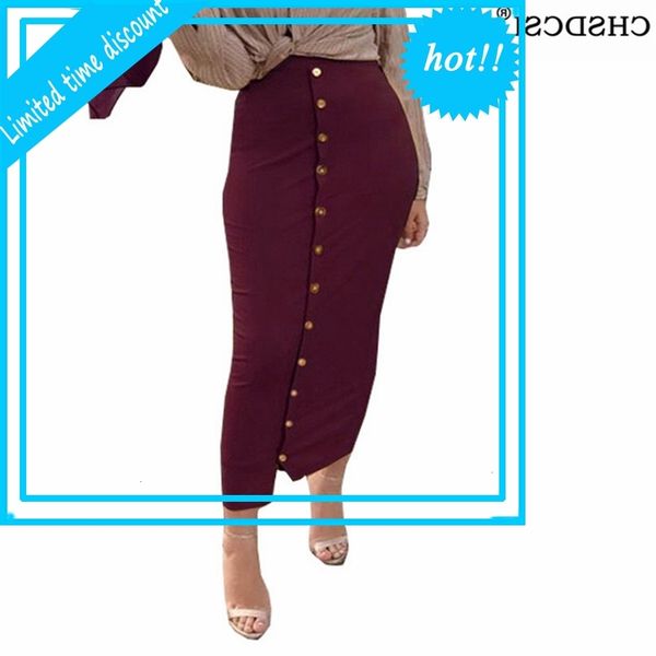 

chsdcsi ladies high taille streetwear herfst the long line lead smoke button split women used black large size bodem