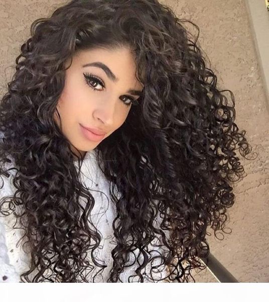 

human hair curly lace front wig pre plucked glueless virgin hair peruvian full lace curly wigs for african american bleached knots, Black;brown