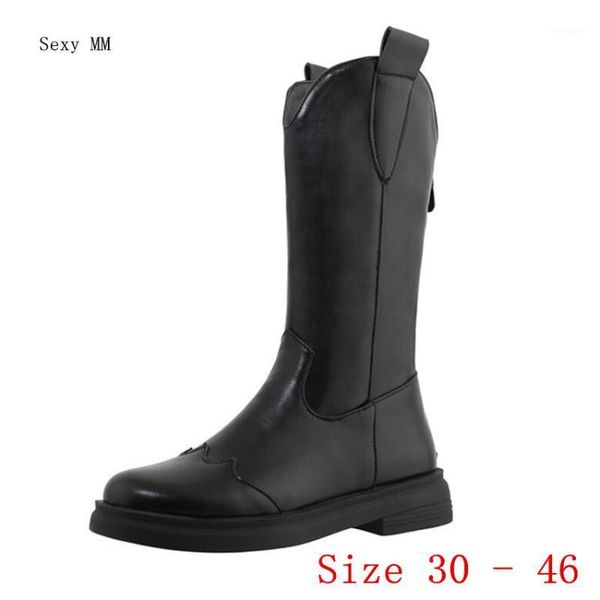 

spring autumn winter women mid calf boots shoes woman short boots botas femininas botte femme small plus size 30 - 461, Black