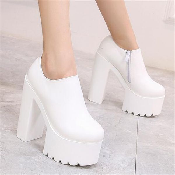 

2021 new autumn mode winter tornozelo black leather boots women high leap round foot toe lady shoes zx7d