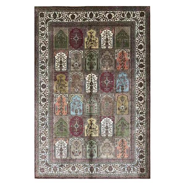 

5.5'x8' hand weave four seasons silk carpet home interior area rug oriental silk rug