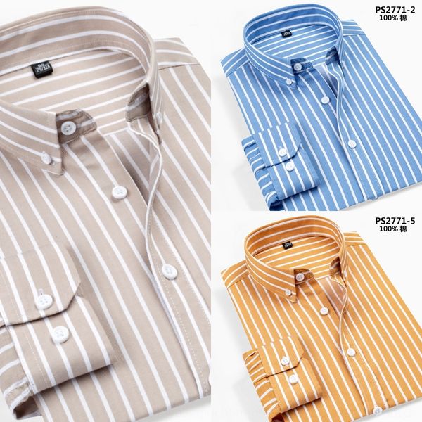 

mqhtt spring casual shirt shirt long sleeve non iron pure cotton wrinkle resistant vertical men's slim fit korean youth trend x men&#03, Blue