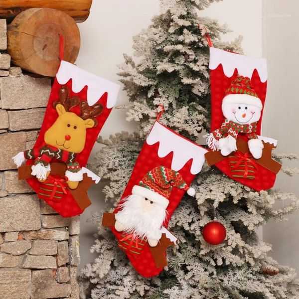 

christmas decorations 2021 gift santa snowman elk socks tree children's bags window shopping mall pendant n1