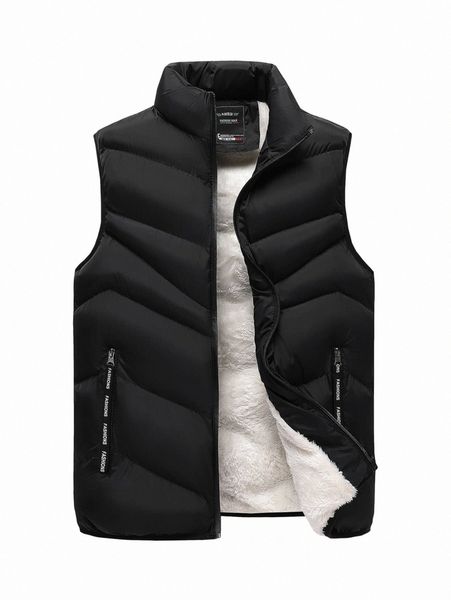 

men teddy lined zip up sleeveless puffer coat p9nq#, Black;brown