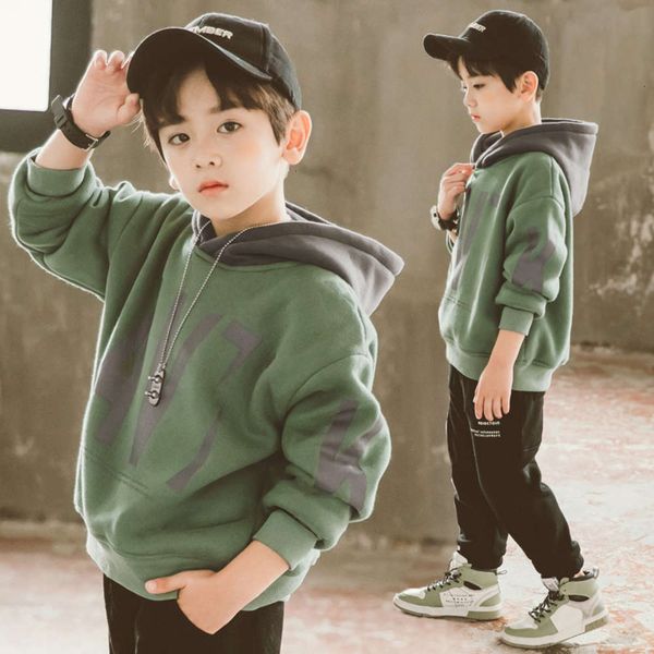 

sweater children's plush and thickened hooded, Black