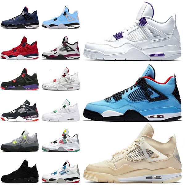 

4 4s mens trainers outdoor shoes court purple travis scotts 4 sail jumpman black cat 2020 red metallic carnival sports sneakers
