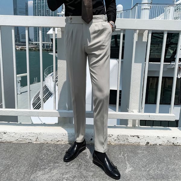 

daio mens korean autumn winter slim leggings fashionable casual double breasted british men's trousers