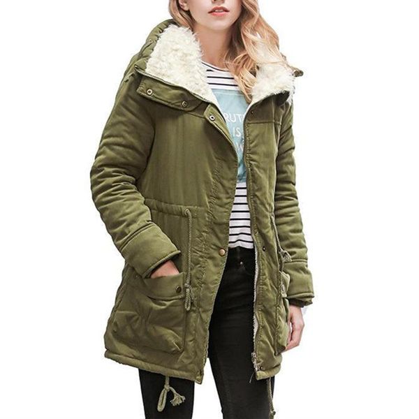 

winter women parkas jacket padded casual thicken warm cotton coat female loose large size solid velvet woman coats s-3xl q3067, Black