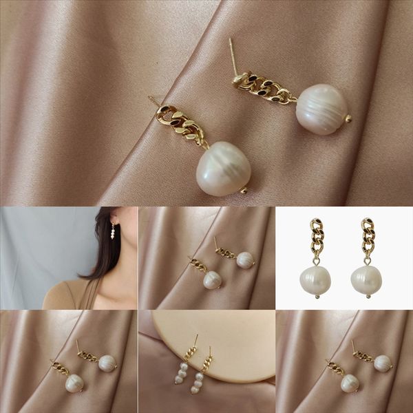 

6mn new chain resin acrylic nice handmade earring round mermaid tone earrings trendy simple stainless steel druzy wholesaling resin stone, Golden